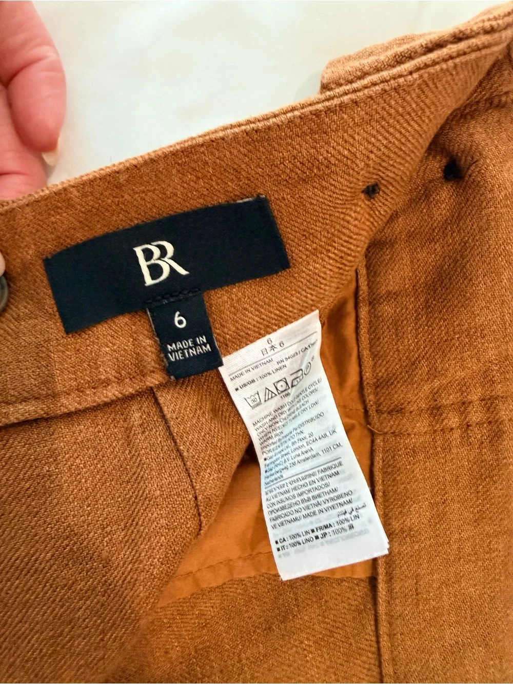 Banana Republic cinnamon Brown Lina Linen Wide-Leg Trousers